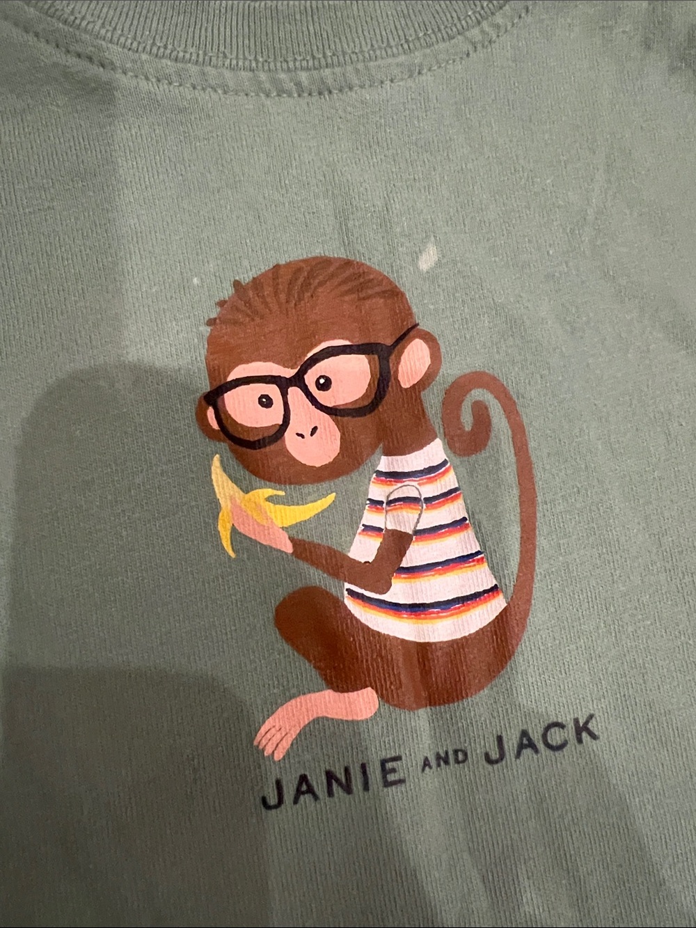 Janie and Jack Mint Green Short-Sleeve Tee with Monkey Graphic